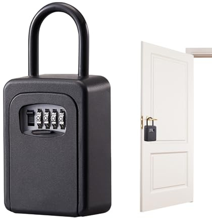 Mimoqk Boîte À Clé Sécurisée, Stockage de Mots de Passe, Petite Boîte à Clé avec Mot de Passe, pour Propriétaires Voyage Vacances Bureaux Aidants Porte Portail Installation Partagée