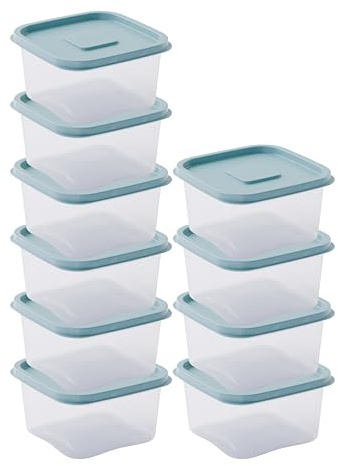 nestive home Plastic Food Containers with Lids – 10 x 885ml Leakproof Meal Prep Containers, BPA Free, Microwave, Dishwasher & Freezer Safe, Reusable Kitchen Storage & Lunch Box Set