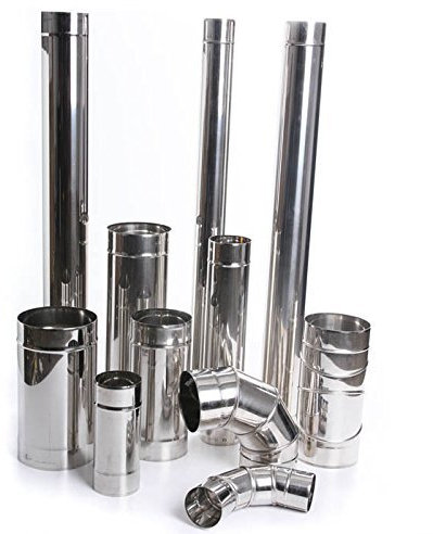 Edelstahl Kaminrohr Ofenrohr Rohr Heizung Rauchrohr Schornstein Abgasrohr Sanierung 250mm 330mm 500mm 1000mm Wandstärke 0,6mm 80mm-200mm wählbar (Ø 120mm, Länge: 1000mm) von rg-vertrieb