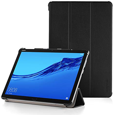 Simpeak Hülle Kompatibel mit Huawei mediapad m5 lite 10, Premium PU Leder Schutzhülle Leder Flip Case Cover Schwarz