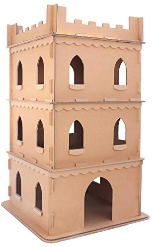 Katzenburg aus Wellpappe, faltbar – Katzenhöhle, Katzenhaus | Katzenschloss, Katzenbedarf, Katzenkorb, Katzenvilla, Katzenliege, Katzenspielplatz, Katzenspielhaus, Katzenbett