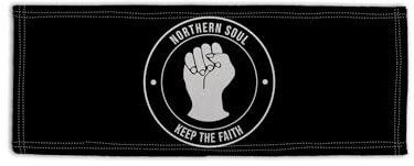 L&S PRINTS FOAM DESIGNS Northern Soul Keep The Faith Design Microfibre Bar Towel Man Cave Pub Beer Mat