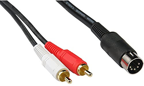 1pcs 1m 5 Pin DIN to 2 RCA Male Adapter Cable Audio Video AV Cables,DIN to 2RCA