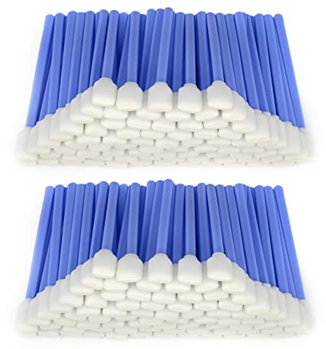200pcs 5.11 Square Rectangle Foam Cleaning Swab Sticks for Solvent Format Inkjet Printer Roland Optical Equipment (Blue)