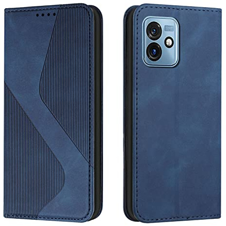 Mo-Somnus Funda para Motorola Moto G 5G 2023, Funda Carcasa de Cuero para Moto G 5G 2023, Premium Cuero Billetera Flip Protectora Carcasa Magnético con Cáscara de TPU, Ranura para Tarjeta (Azul)