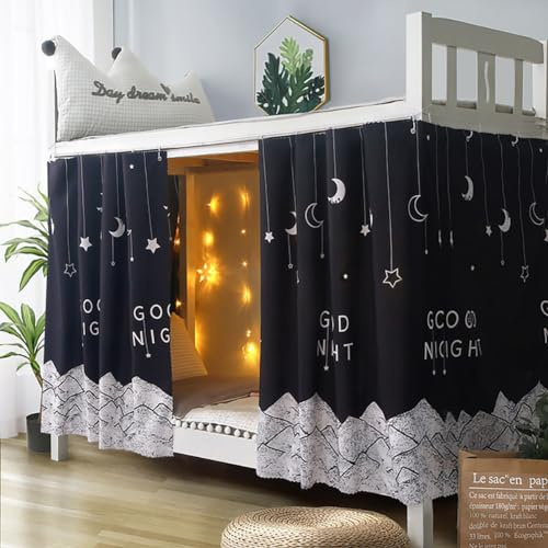 Bettvorhang Hochbett Etagenbett Bettzelt Schlafsaal Studentenwohnheim Betthimmel Kinder Mädchen Bettumrandung Privatsphäre Verdunkelung Vorhang Kinderzimmer Kinderbett Spielzelt Schlafzelt 2 x 1.15 m