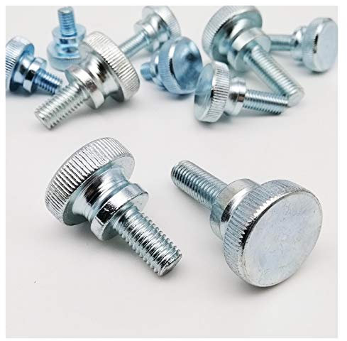 Flache Rändelkopfschrauben, Rändelschraube, 1/5 Stück M3 M4 M5 M6 M8 M10 DIN464 GB834 Hoher Stufenkopf Handfest Rändelschraube Vorhangfassade Glasverriegelung Rändelschraube einstellen (Länge: 6 mm, G
