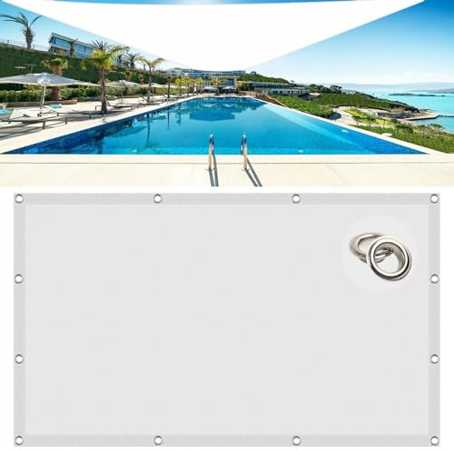 Rete Ombreggiante, Telo Ombreggiante 1.8 x 3.2 m Tenda da Sole Parasole, Vela Ombreggiante Antivento Idrorepellente, Ombra, Protezione UV per Tenda Amache Picnic Spiaggia, Bianco