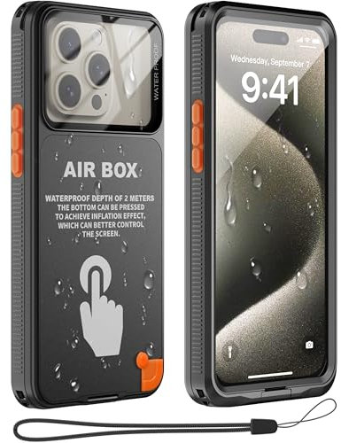 Mitywah Wasserdichte Schutzhülle für iPhone, Unterwasser-Schnorcheln, Tauchen, Handyhülle für iPhone 15 Uhr, 14 Uhr, 13 Uhr, 12 Uhr, 15 Plus, HD-Unterwasserfotografie, Schnorcheln, Reisezubehör,