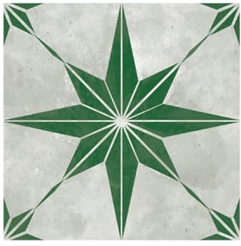 Neukids Tile Stickers - Peel & Stick, Water-Resistant, Kitchen, Bathroom, Laundry, RV, Fireplace & Cooker Backsplash, Forest Green Eight-Pointed Star, 15X15CMX50PCS