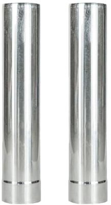Stainless Steel Exhaust Pipe, 60mm x 30cm Chimney Pipe Straight Stove Pipe Gas Exhaust Pipe for Diesel Heater, Water Heater (2Pcs)