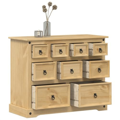 JUDYY Kommode Corona 103x46x83 cm Massivholz Kiefer, Kommode, Komodenschrank, Schubladenelement, Schreibtisch Schrank, Kosmetikschrank, Kleine Schrank, Schubladenkommode - 4005678