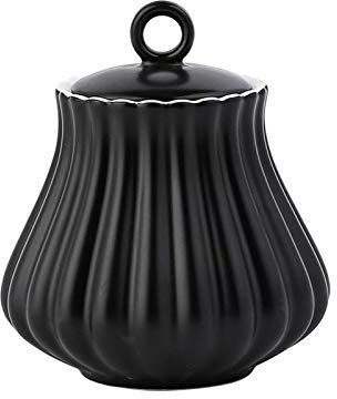 ASerZenith sucrier Bol à Sucre en céramique Réservoir de Stockage créatif Mignon Sucre granulé Blanc Cube de café Sucre Maison Café Hôtel Sucrier Pot à Bonbons Pots, Noir