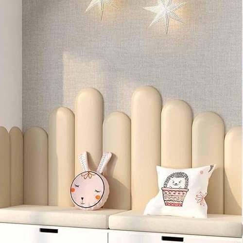 ED Oval Gepolstertes Wandpaneel für Bett Kopfteil 3D Wandpaneel für Schlafzimmer Wohnzimmer 120cm