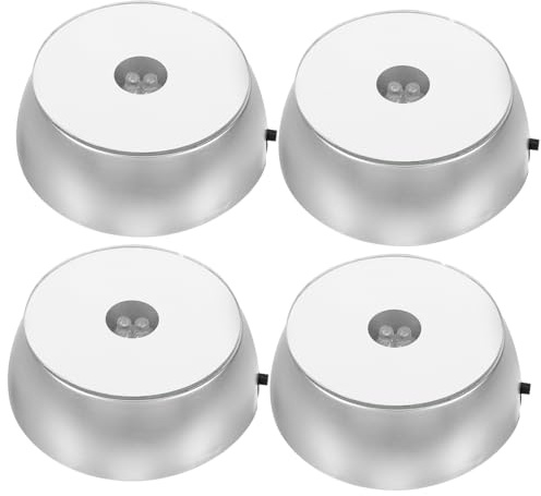 MAGICLULU 4stücke Led Kristall Display Sockel Buntes Led Beleuchtungsständer Ohne Batterie Glas-dekoständer Für Acryl Schmuck Und Kristallfiguren Vielseitige Ausstellungsbasis Für Wohn Laden