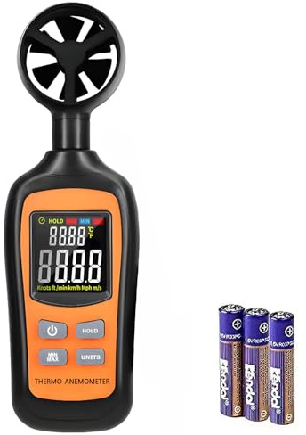 Digital Anemometer,Handheld Wind Speed Meter,Air Flow Velocity Meter for Measuring Wind Speed/Temperature with Backlight LCD,for Shooting, HVAC, Drone Flying,Windsurfing, Sailing, Surfing, Fishing