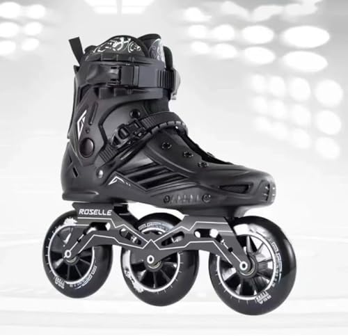 MHXZKHL Pattini A Rotelle A 3 Ruote, Pattini in Linea Professionali per Uomo E Donna con Scarpetta Interna Divisa Rimovibile E Lavabile, Pattini da velocità Ad Alte Prestazioni per Adulti(36,Black)