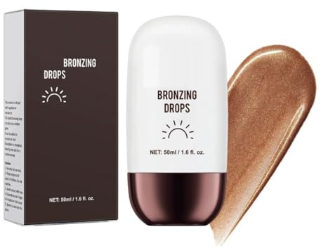 KARLOR 50 ml de líquido iluminador en crema bronceador líquido brillo maquillaje maquillaje facial iluminador de contorno para rostro y cuerpo (03#bronce, 50 ml)