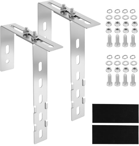 ZONJIE 2Stück Solar Halterung Haken für Balkon Einstellbare Solarpanel Halterung Haken für Balkon, Edelstahl Geländerhalter für Solarmodul, Balkon & Flachdach Universal PV Modul Halterung Haken