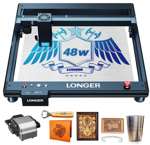 Longer B1 40W Laser Graviermaschine, 48000mW Laser-Ausgangsleistung, Mit Auto Air Assist, Gravierbereich 17.72x17.32, DIY Lasergravierer für Holz und Metall, Graviergeschwindigkeit von 36000 mm/min