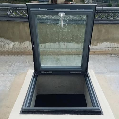 Claraboya para techo de casa, Ventana de Techo con iluminación de pozo con marco de aleación de aluminio y soporte hidráulico silencioso, para sótano, ático o cobertizo, personalizable(80x100cm/31.5x3