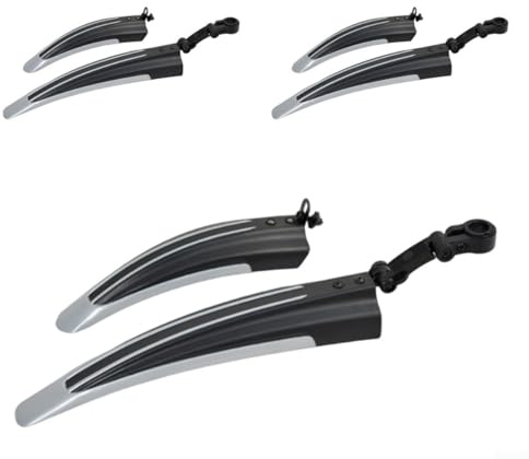 Set di 3 paia di paraspruzzi per bicicletta, per reggisella anteriore e posteriore da 8 mm (grigio nero)