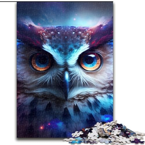 Puzzle mit 1000 Teilen für Erwachsene, Eulen-Pappe, Puzzlegröße 26x38cm, ideal für Familienspaß, Entspannung