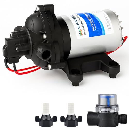Bomba de agua CC 12 V 3,1 bar 45 PSI 3,0 GPM – Bomba de presión autocebante, caudal máximo de 13,5 LPM, con conexiones rápidas, bomba de agua a presión para autocaravanas, agricultura, yates y