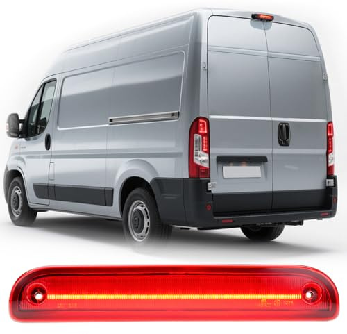 NSLUMO LED-3. Bremsleuchte für F/iat Ducato III, C/itroen Jumper P/eugeot | Boxer II hinten mittig hoch hochgesetzt für 2006-2025 F/iat Ducato III Minibus/Van – LED Brems Leuchte rote Linse 1340670080