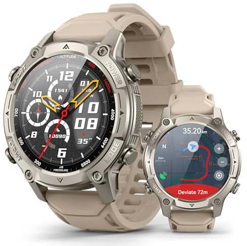 Smartwatch Herren Damen mit GPS,Offline-Karten & 6-Satelliten-Navi, 5ATM Wasserdicht, 21 Tage Akku, KI-Sprachassistent, 178 Sportmodi, Fitness Tracker mit Pulsuhr & Schlafmonitor für Android iOS