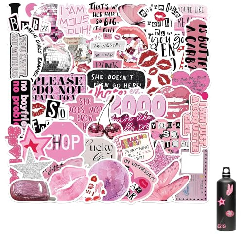 100Pcs Motivational Stickers Set - Aesthetic Cartoon Decals for Laptop | Cute stickers for water bottles/laptops. Vibrant HD print, waterproof, no-residue. Great for scrapbooks, skateboards, gifts.