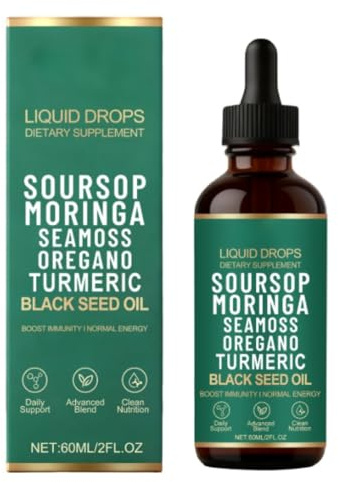 Gotas líquidas naturales de guanábana, sistema inmunológico y apoyo a la salud intestinal, para apoyo celular, refuerzo inmunológico, sin alcohol,1Pcs