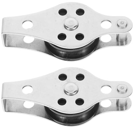 MUSISALY Pulegge per Carichi Pesanti in Acciaio Inossidabile 2 Pezzi, Accessori per Kayak da Pesca e Barche a Vela, Carrucole per Sollevamento Efficienti, Resistenti e Facili da Installare