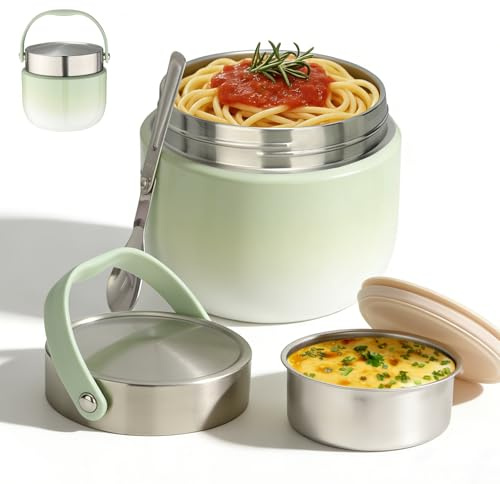 VINATO Termos per Alimenti 1200ml | Contenitore Termico di Acciaio Inossidabile con Cucchiaio Pieghevole, Antigoccia, BPA-Free, Contenitore Termico per Alimenti Caldi, Per Ufficio Scuola Escursioni