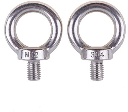 Eowpower 2 Pieces M12 Male Thread Machinery Shoulder Lifting Ring Eye Bolts