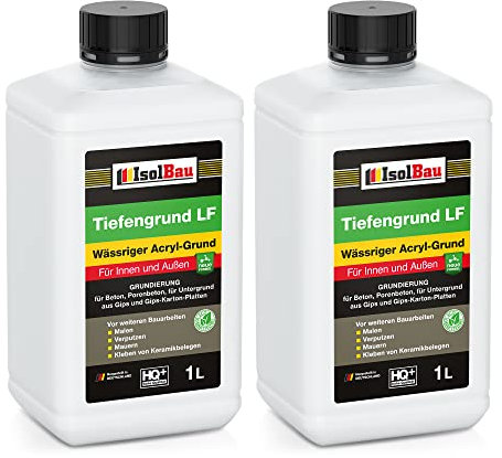 Isolbau Tiefengrund LF - Wässriger Acryl-Grund für Innen & Außen - Tiefgrund für professionelle Grundierung - 2 L