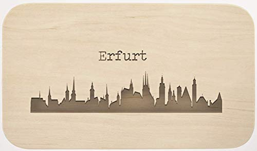 LIEBTASTISCH Frühstücksbrettchen Holz mit Gravur - Erfurt Motiv Vesperbrett Holzbrettchen - Schneidebrett Jausenbrett - Brettchen für Brotzeit - Brotzeitbrett Geschenkidee