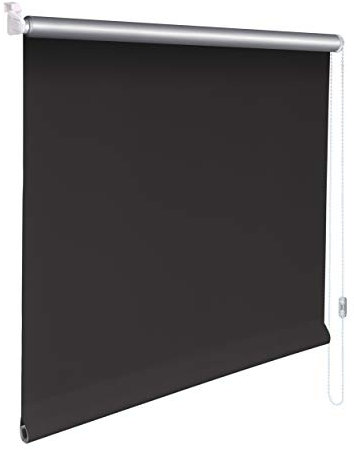 Sonnenschutz-HH® - Mini Thermo Verdunkelungsrollo Thermorollo Minirollo Rollo KLEMMFIX Seitenzugrollo Kettenzugrollo inkl. Klemmträger ohne Bohren - Außenmaß Breite 140 x 230 cm Höhe - dunkelgrau
