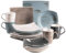 MÄSER Serie Derby Set di stoviglie Premium con Piatti Quadrati per 4 Persone in qualità gastronomica, 16 Pezzi Moderno Servizio Combinato in Colori Pastello, Porcellana, Bianco, Beige, Grigio, Blu