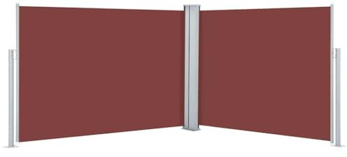 vidaXL Rectangular Retractable Side Awning for Patio, Balcony & Garden - UV-Proof, Tear- and Water- Brown 120x1000 cm