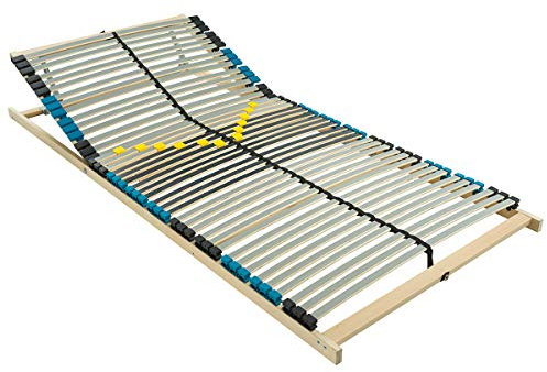 BMM Lattenrost 100x200 cm Premium 42 Leisten/Kopfteilverstellung/TÜV Zertifiziert/7 Zonen/Selbstmontage/für alle Matratzen/Höhe 10 cm/Lattenroste produziert in Deutschland