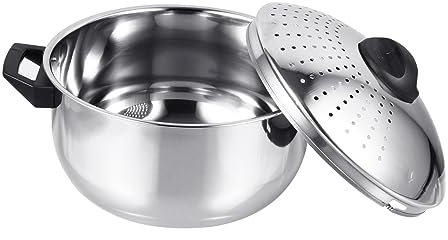 Argenté à Spaghettis pâtes avec Couvercle - Poignées résistantes à la - pour Induction - Marmite