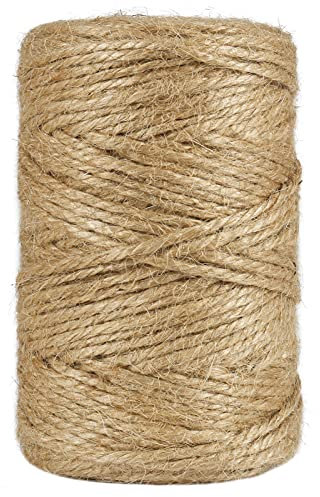 100M Juteschnur, 3mm Juteband Natur Braun Paketschnur für Garten Kordel, DIY Kunstgewerbe Geschenkverpackungen Deko(3-Lagig)