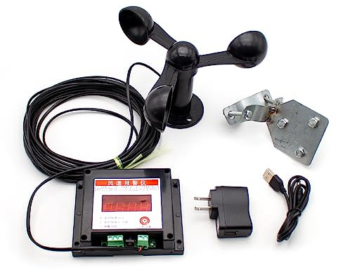 Toplionace Anemografo Anemometro per Gru a Torre, Indicatore di Velocità del Vento Indicatore di Direzione del Vento Sensore di Velocità del Vento Misurazione Dell'anemoscopio del Vento (A)