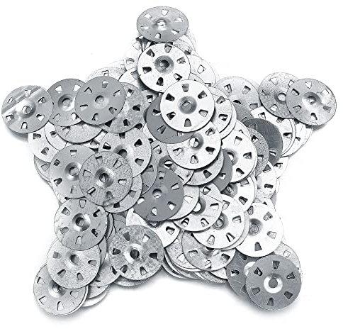 220 Pieces Easy Fix Washers, 35mm Diameter Galvanised Steel Fixing Washers for Insulation Thermoboard Backer Boards (220)
