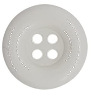 12er Set Kinderknöpfe - Babyknöpfe für Jungen & Mädchen | Button [Ø-11mm] aus Kunststoff | Puppenknöpfe mit 4 Löchern | vielseitig Anwendbar zum Basteln & Nähen | Bastelknöpfe in der Farbe Weiß
