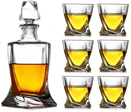 Portabottiglie Whisky Decanter Caraffa per vino Bicchiere di cristallo creativo Vino Liquore Bottiglia di vino Decorazione Decanter sigillato Bottiglia di vino Brocca Set Decanter (Colore : A)