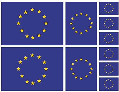 Samunshi® Aufkleber Europa Flagge Autoaufkleber 10 Fahnen Set | EU Flaggen | Sticker Auto Fahrrad Motorrad 20cm Set Europaflagge