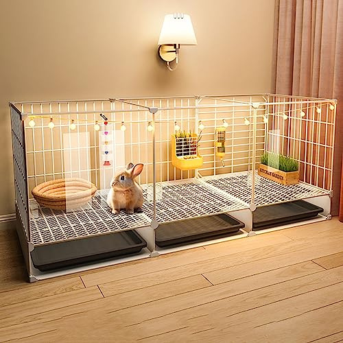 Kaninchenkäfig, Meerschweinchen Käfig, Meerschweinchen Gehege, Kleintierkäfig, Tragbarer Gartenzaun Aus Metalldraht für Den Innen- und Außenbereich, Hd für Kaninchen, Hamster, Igel, Frettchen (Color