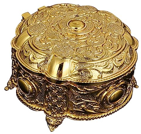 ABOOFAN Box Aus Aluminiumlegierung Goldene Kleine Schmuckschatulle Aufbewahrungsbox Für Ohrringe Aufbewahrungsbox Für Schmuck Ohrringe Geschenkbox Aufbewahrungshüllen Für Schmuck
